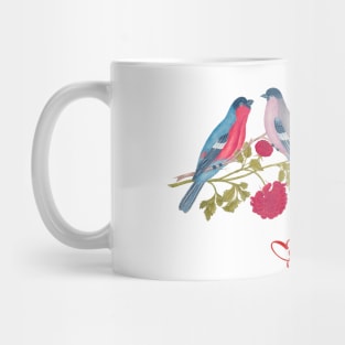 Valentine with Birds and Text Mug